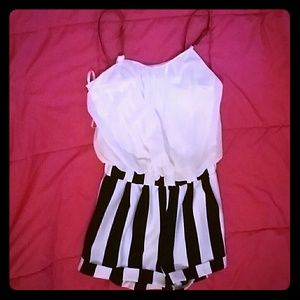 Black and white romper