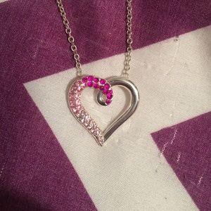 Beautiful pink & purple heart necklace!