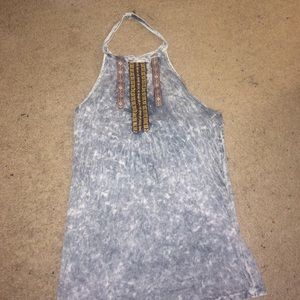 acid wash tribal design halter