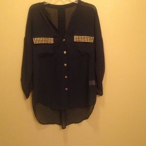 Charlotte Russe Navy Blouse