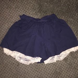 navy shorts with lace
