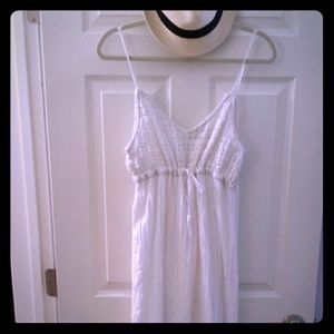 White Boho Chic Crochet Dress / Cover-up - sz L