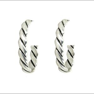 Dudine Vaquero Rope Hoop Earrings in Silver