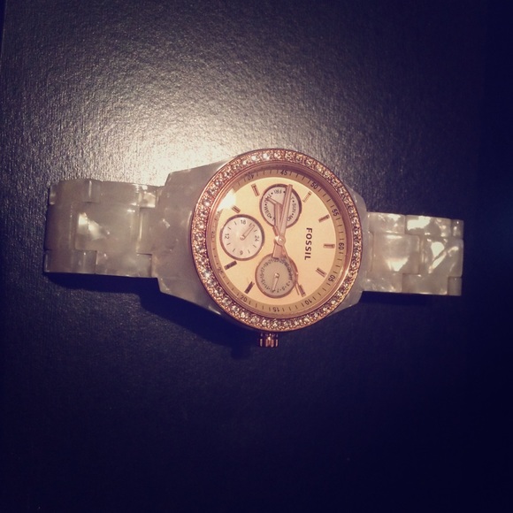 Fossil Rose Gold & Pearl Enamel Watch
