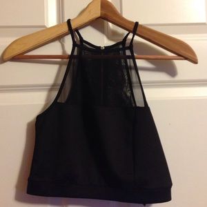 Forever 21 mesh/spandex halter crop