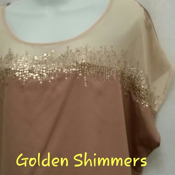 Tops - Dual Color Golden Shimmer Top
