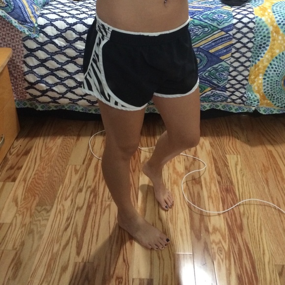 Black/zebra workout shorts