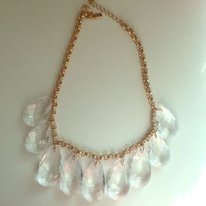 Clear gem necklace with gold by kate spade