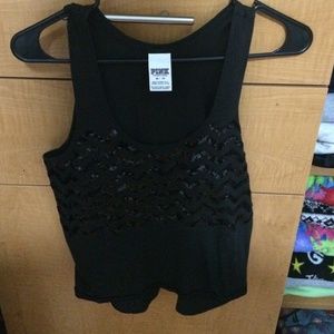 Zig-zag sequin flowy tank from PINK