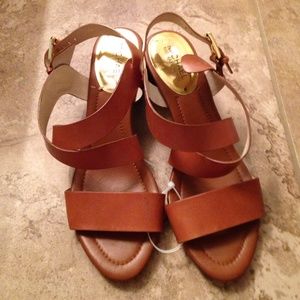 Michael kors  brown leather sandals sz 9.5