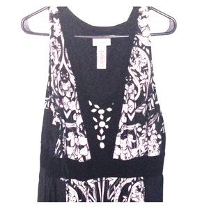Black and white long Catherine's dress