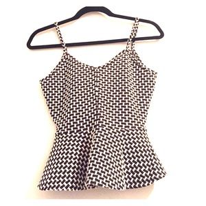 Checkered peplum top