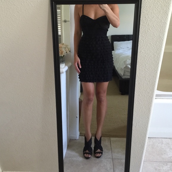 Black bralette ruffle dress