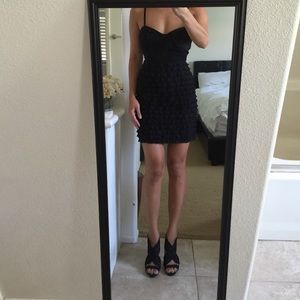 Black bralette ruffle dress
