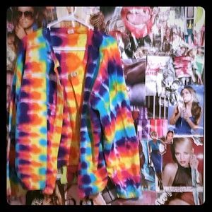 Funky oversized tie dye cardigan