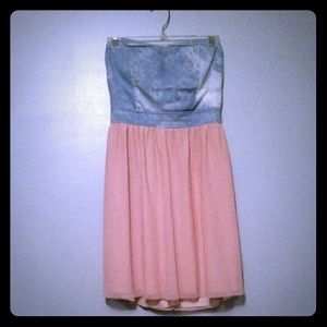 Strapless Sweetheat Denim Pink Dress