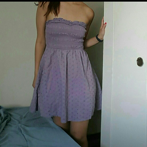 UO Purple Bodice Strapless Dress