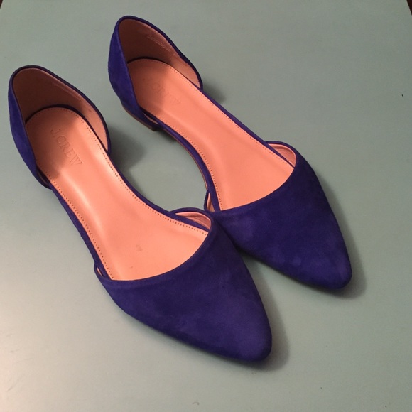 J.Crew suede d'orsay flats in deep violet - size 6