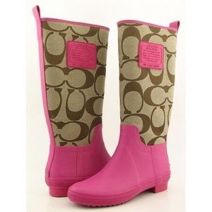 Authentic coach rain boots - hot pink