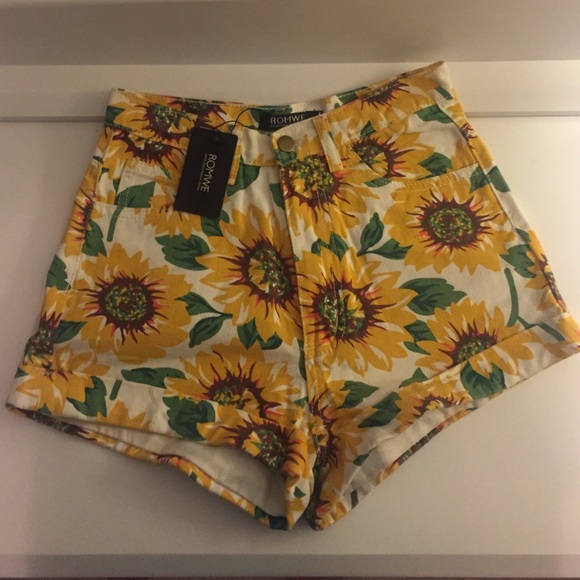 American Apparel Pants - High Waisted Sunflower Shorts