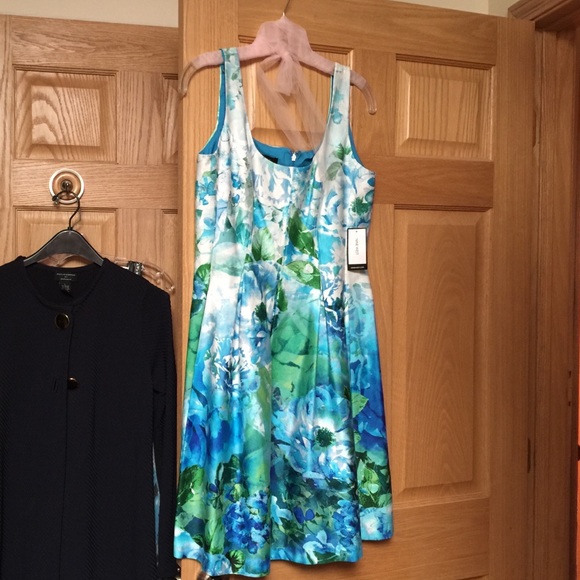 Nine West Lagoon Combo Pleated Summer Dress