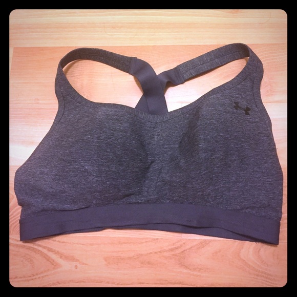 Charcoal gray under armor sports bra