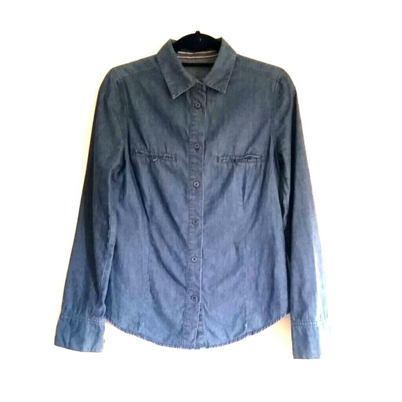 Chambray denim button down shirt