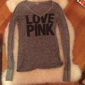 PINK long sleeve v-neck