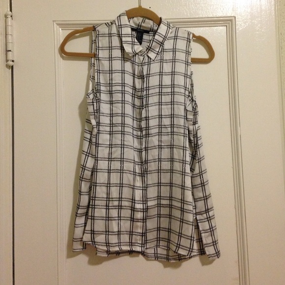 Black white striped checkered shirt