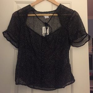 Urban Outfitters Sheer Black Top New With Tags!