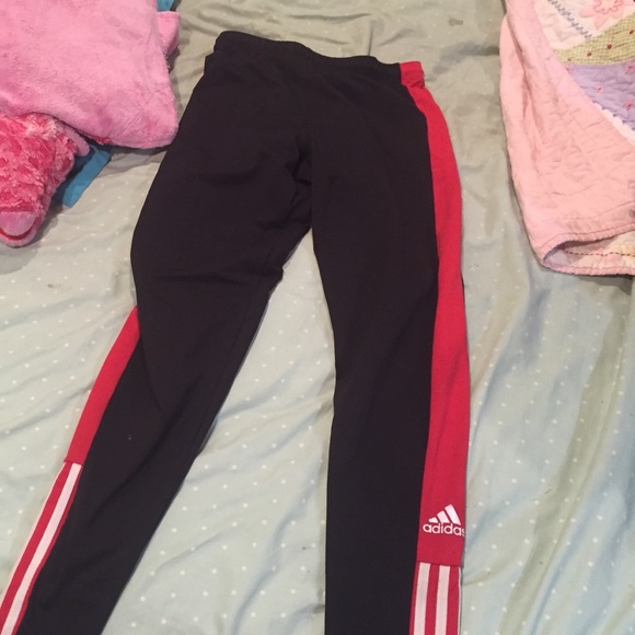 Black and red Adidas pants