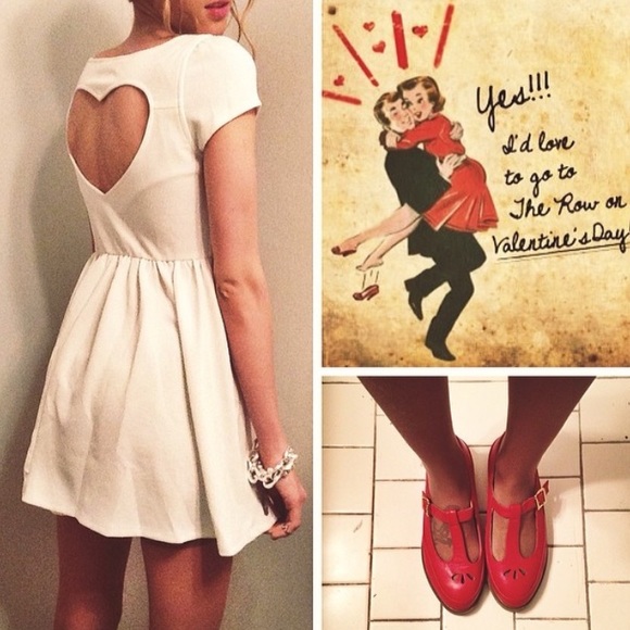 White heart cut out Sabo skirt dress