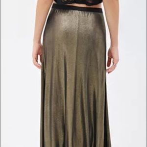 Maxi metallic gold skirt new