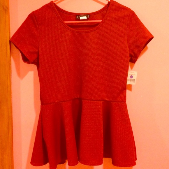 Red peplum top