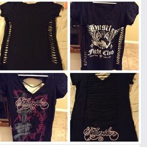 X2 Hustler shirts.