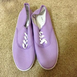 Lilac Basic Lace Up Sneakers