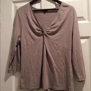 Talbots shirt. Brown stripe on tan.