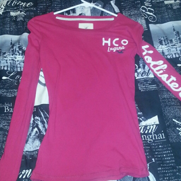 Hot pink long sleeve Hollister