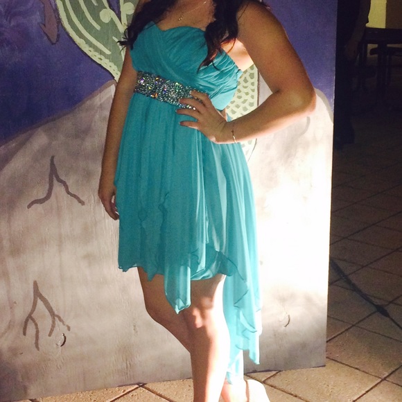 . Aqua blue High low dress