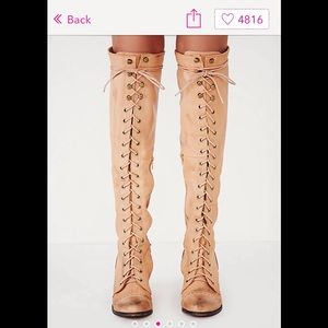 Free People Joe's Lace Up Boot in Natural