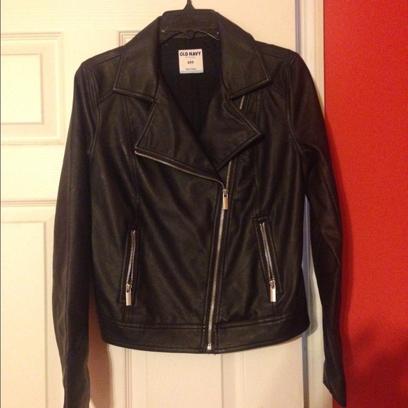 Faux leather moto jacket