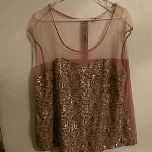 Sexy mesh and sequence top