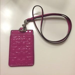 Coach Magenta Glossy Lanyard