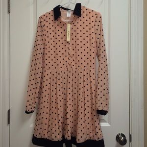 Polka Dot, Long-sleeved Dress