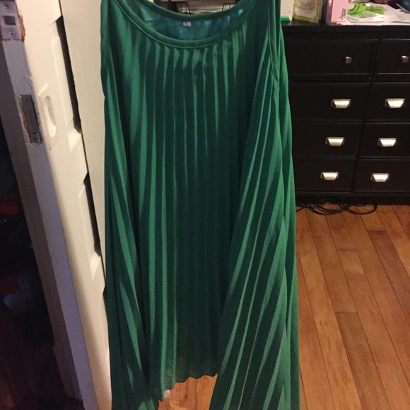 Green chiffon dress