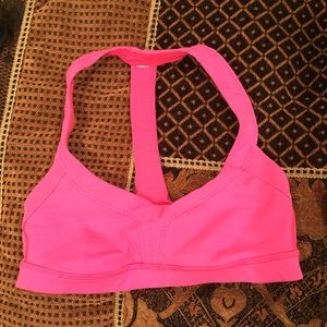Hot pink lululemon yoga bra