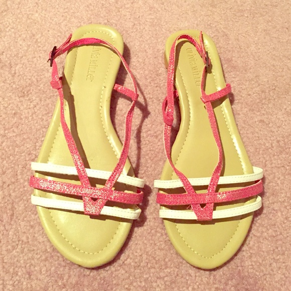 Pink and white sandals