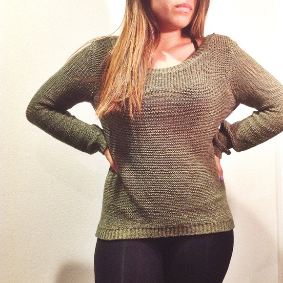 Army Green Knitted Sweater