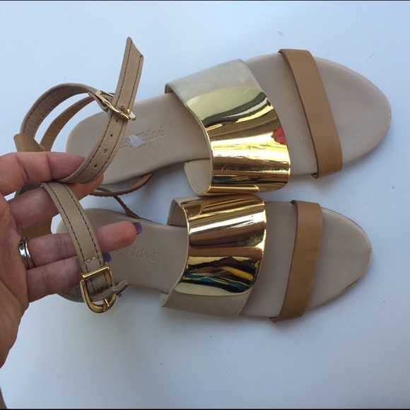 SEE BY CHLOE banded metal plate sandals sz 7 - Picture 4 of 4