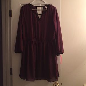 Xhilaration dark purple 3/4 sleeve dress